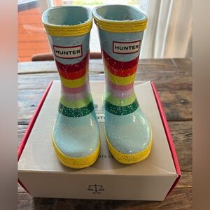 Hunter Kids' Glittery Striped Rain Boots